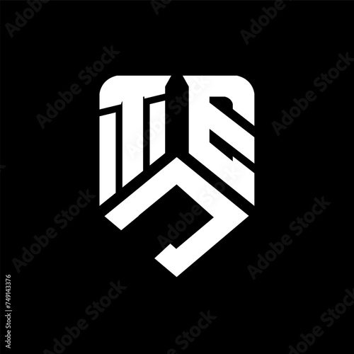TJE letter logo design on black background. TJE creative initials letter logo concept. TJE letter design.
 photo