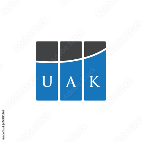 UAK letter logo design on black background. UAK creative initials letter logo concept. UAK letter design.
 photo