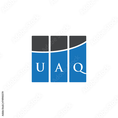 UAQ letter logo design on black background. UAQ creative initials letter logo concept. UAQ letter design.
 photo