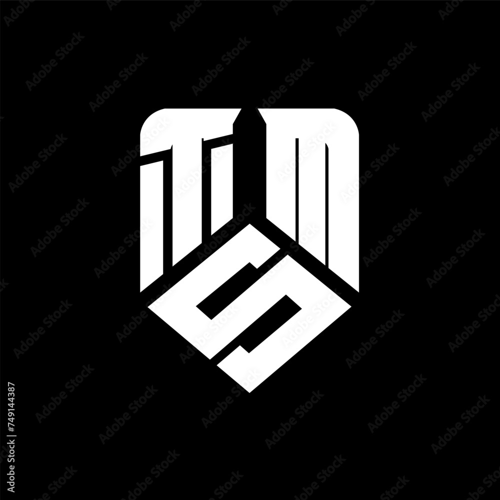 TSM letter logo design on black background. TSM creative initials letter logo concept. TSM letter design.
