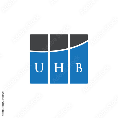 UHB letter logo design on black background. UHB creative initials letter logo concept. UHB letter design.
 photo