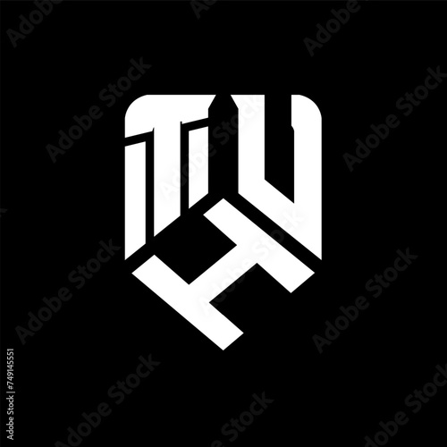 THU letter logo design on black background. THU creative initials letter logo concept. THU letter design.
