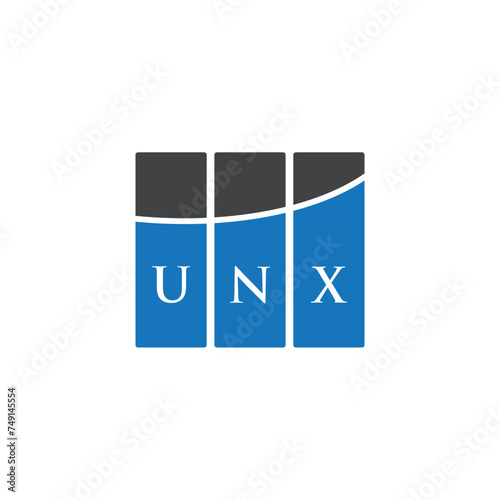 UNX letter logo design on black background. UNX creative initials letter logo concept. UNX letter design.
