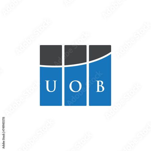 UOB letter logo design on black background. UOB creative initials letter logo concept. UOB letter design.
 photo