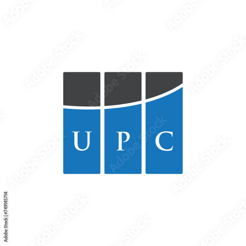 UPC letter logo design on black background. UPC creative initials letter logo concept. UPC letter design.
 photo