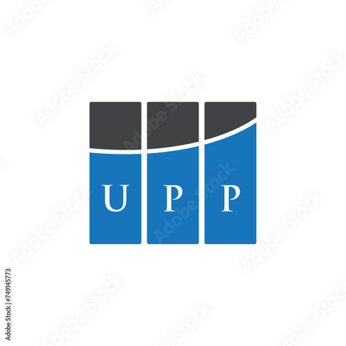 UPP letter logo design on black background. UPP creative initials letter logo concept. UPP letter design.
 photo