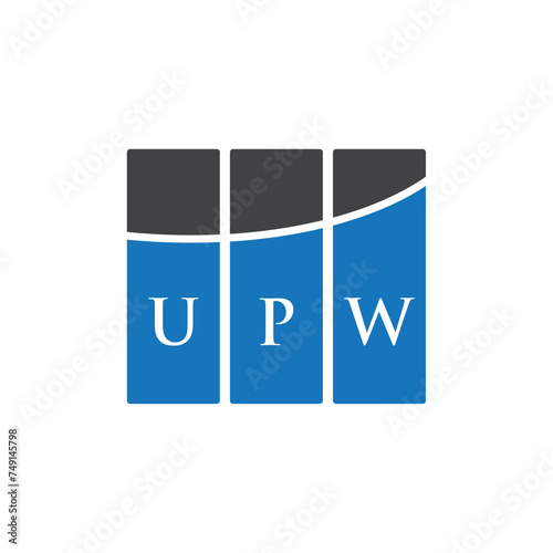 UPW letter logo design on black background. UPW creative initials letter logo concept. UPW letter design.
 photo