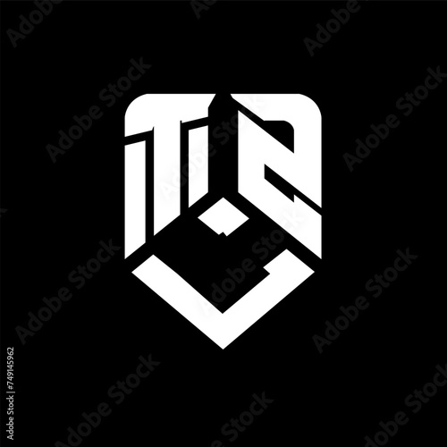 TLZ letter logo design on black background. TLZ creative initials letter logo concept. TLZ letter design.
 photo