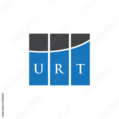 URT letter logo design on black background. URT creative initials letter logo concept. URT letter design.
 photo