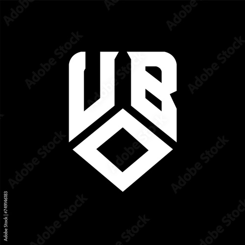 UOB letter logo design on black background. UOB creative initials letter logo concept. UOB letter design.
 photo