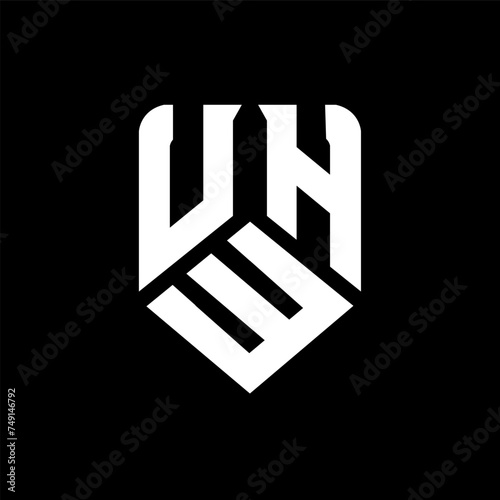 UWH letter logo design on black background. UWH creative initials letter logo concept. UWH letter design.
