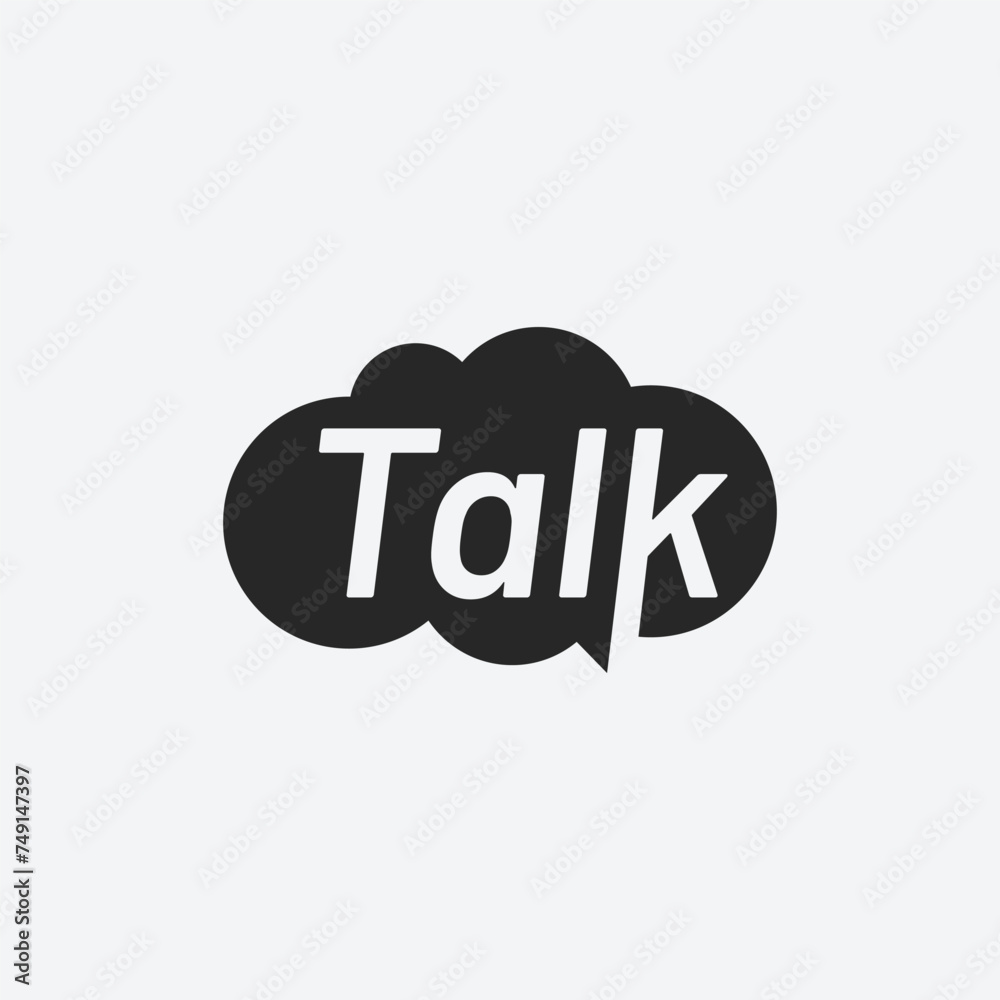 talk lettering letter mark on chat cloud icon logo vector sign talk lettering letter mark on chat cloud icon logo vector sign