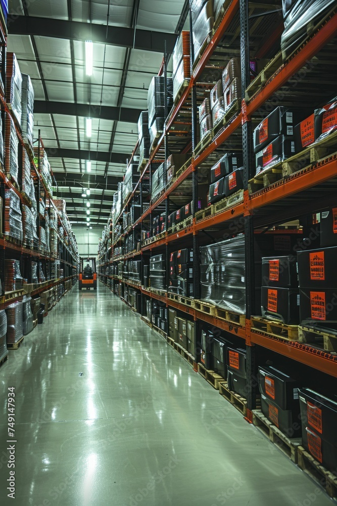 Material Handling Zones, Forklifts, and Automated Guided Vehicles (AGVs) shuttle materials between storage and production areas in a choreographed flow of resources.