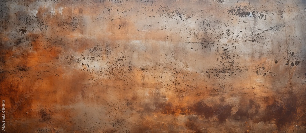 A weathered and rusted metal surface is visible, with patches of rust and scratches covering the textured wall. The old and dirty appearance of the metal indicates years of exposure to the elements. A weathered and rusted metal surface is visible, with patches of rust and scratches covering the textured wall. The old and dirty appearance of the metal indicates years of exposure to the elements.