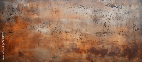 A weathered and rusted metal surface is visible, with patches of rust and scratches covering the textured wall. The old and dirty appearance of the metal indicates years of exposure to the elements.