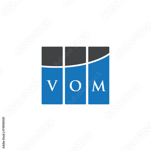 VOM letter logo design on white background. VOM creative initials letter logo concept. VOM letter design.
