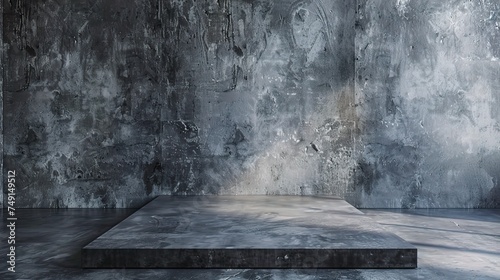 Empty Gray Wall Room interiors Studio Concrete Backdrop