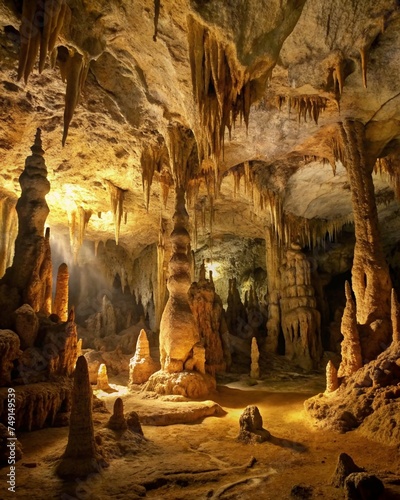 The Interior of Caves with Unique Formations - Cave Exploration Photography