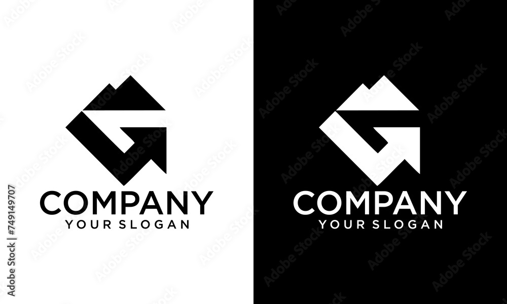 Creative Letter G With arrow and peak Logo Template, Icon, Symbol - Vector Creative Letter G With arrow and peak Logo Template, Icon, Symbol - Vector
