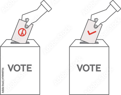 the hand that holds a ballot in a ballot box