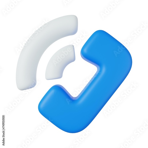 Fototapeta Naklejka Na Ścianę i Meble -  Phone Call 3D Icon. Old Telephone 3D Icon. Call End Icon. 3d illustration, vector.  - 47