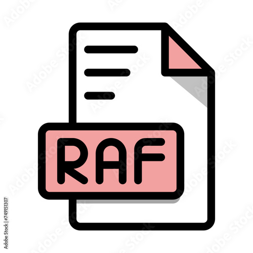 Raf File Format Icon. Raf extension symbol. Vector illustration