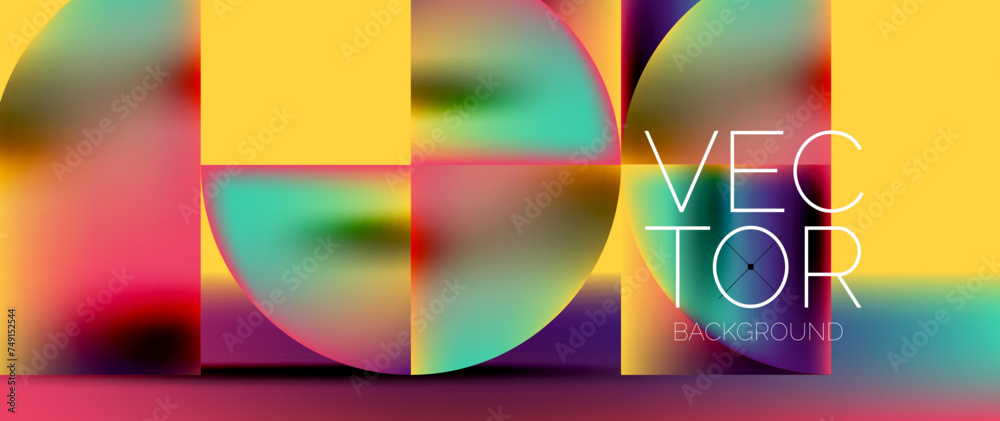 Sleek podium with abstract composition of squares, circles, and triangles, adorned with vibrant fluid gradients for wallpaper, banner, background, landing page, wall art, invitation, print, poster Sleek podium with abstract composition of squares, circles, and triangles, adorned with vibrant fluid gradients for wallpaper, banner, background, landing page, wall art, invitation, print, poster