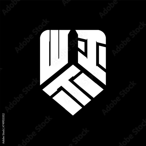 WTI letter logo design on black background. WTI creative initials letter logo concept. WTI letter design.
 photo