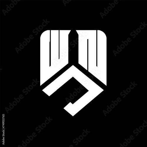 WJN letter logo design on black background. WJN creative initials letter logo concept. WJN letter design.
 photo