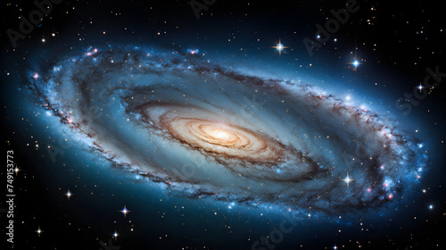 Expansive Cosmic Showpiece: A Mesmerizing Portrait of the Andromeda Galaxy in Deep Space