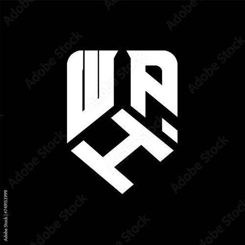 WHP letter logo design on black background. WHP creative initials letter logo concept. WHP letter design.
 photo