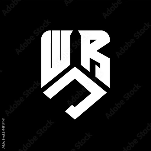 WJR letter logo design on black background. WJR creative initials letter logo concept. WJR letter design.
 photo