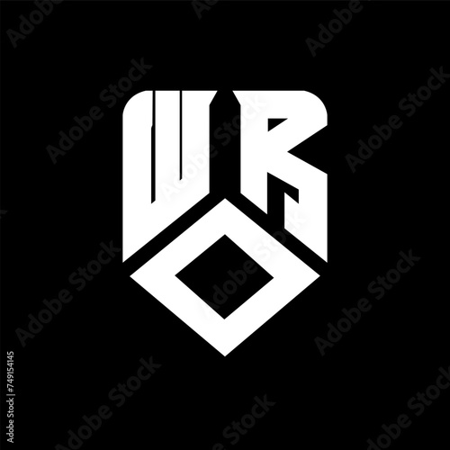 WOR letter logo design on black background. WOR creative initials letter logo concept. WOR letter design.
 photo