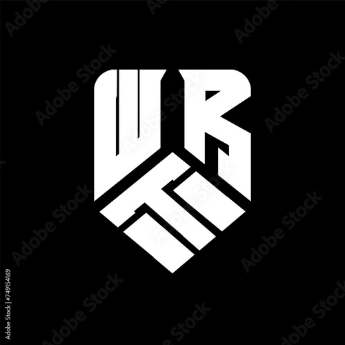 WTR letter logo design on black background. WTR creative initials letter logo concept. WTR letter design.
 photo