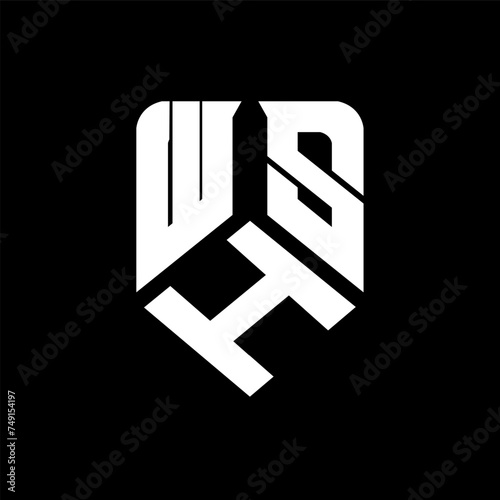WHS letter logo design on black background. WHS creative initials letter logo concept. WHS letter design.
