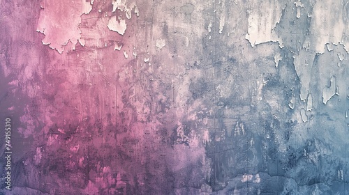 close-up of a pink and blue wall with a rough, textured surface