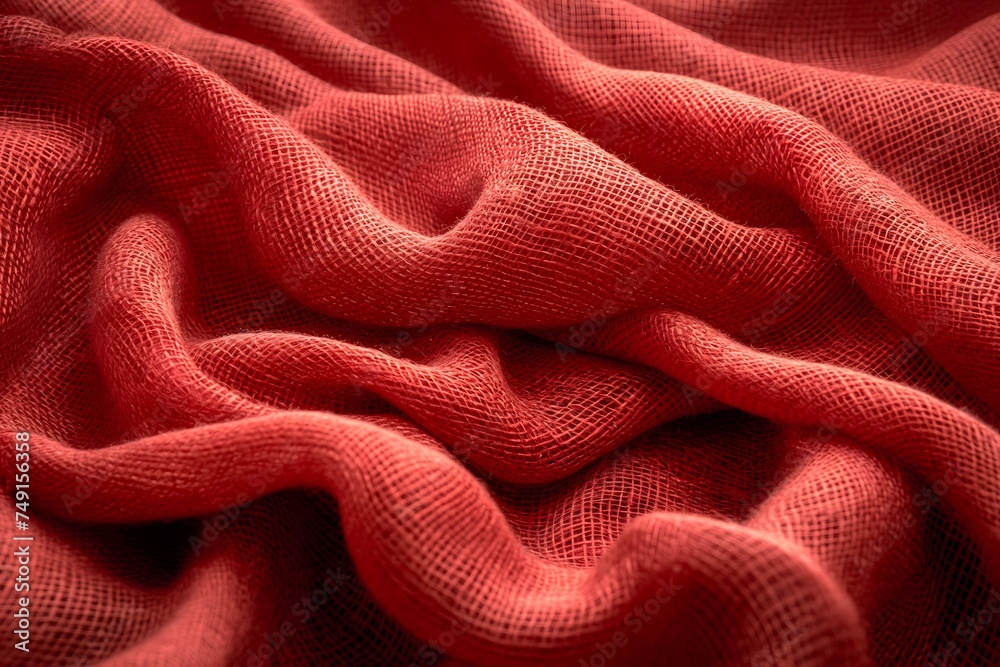 Red cloth or red fabric with visible texture Red cloth or red fabric with visible texture
