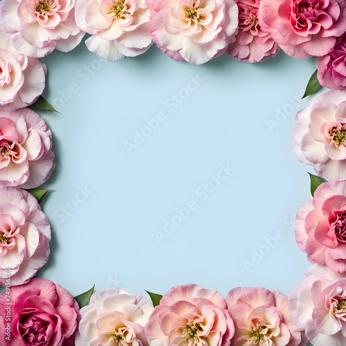 carnation-flower-frame-encircling-a-soft-pastel-hued-backdrop-composition-balanced-flowers-arrange © HYOJEONG