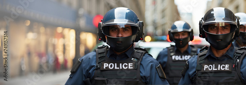 Police riot police protecting the peace