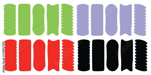 Set organic colorfull shapes hand drawn quote set for social media minimalist frame blank template. box text cute sticker chat doodle style collection illustration isolated on white background.