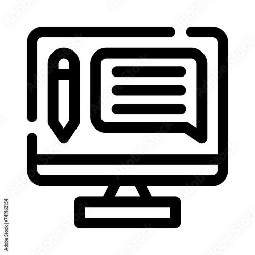 blogging line icon