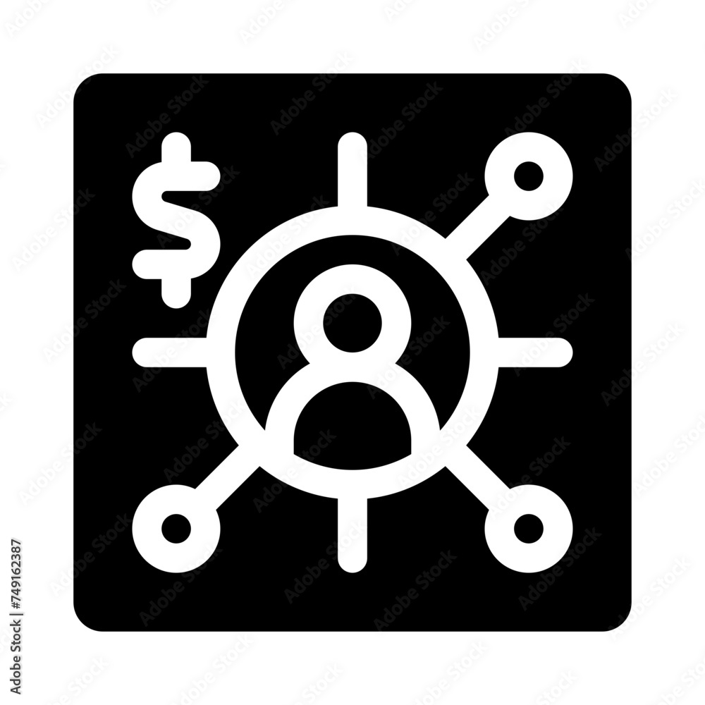 affiliate marketing glyph icon