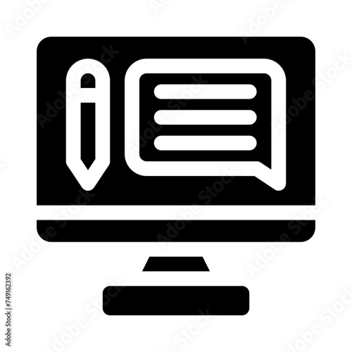 blogging glyph icon