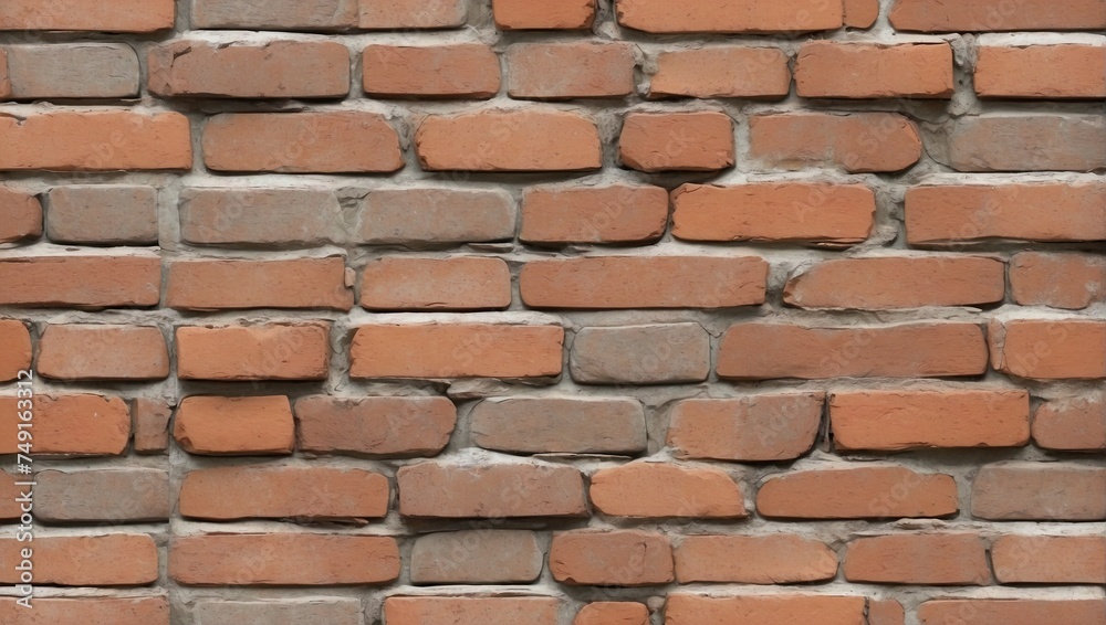 Rustic Brick Wall Seamless Texture Background. AI Generated 