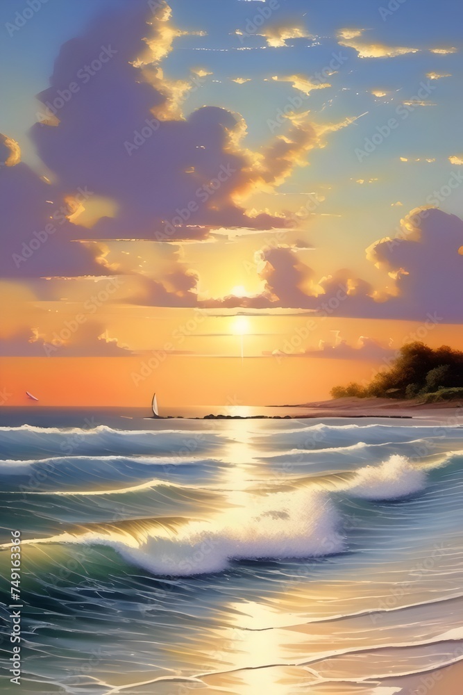 Obraz premium sunset over the sea