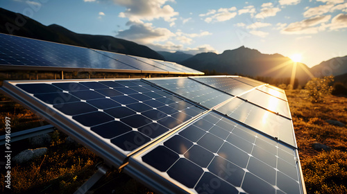 solar power station.concept of alternative renewable green energy generation. concept of alternative renewable green energy generation, low-carbon, carbon emission