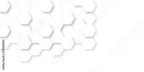   Abstract background with hexagon  modern abstract vector polygonal pattern. Futuristic abstract honeycomb technology white background. Luxury white hexagon pattern.