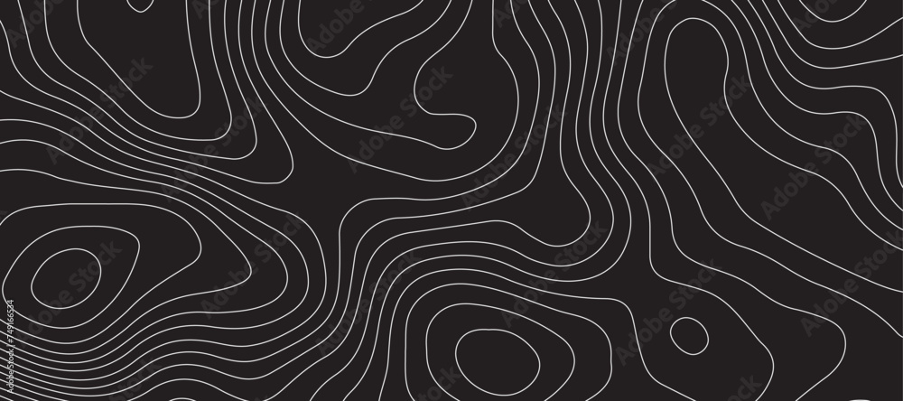 Abstract background with topographic contour map with geographic line map .black wave paper curved reliefs abstract background .vector illustration of topographic line contour map design.