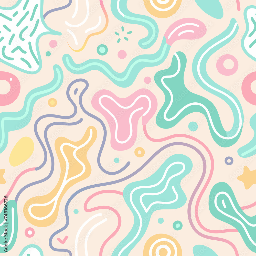 Abstract Waves Seamless Pattern Background