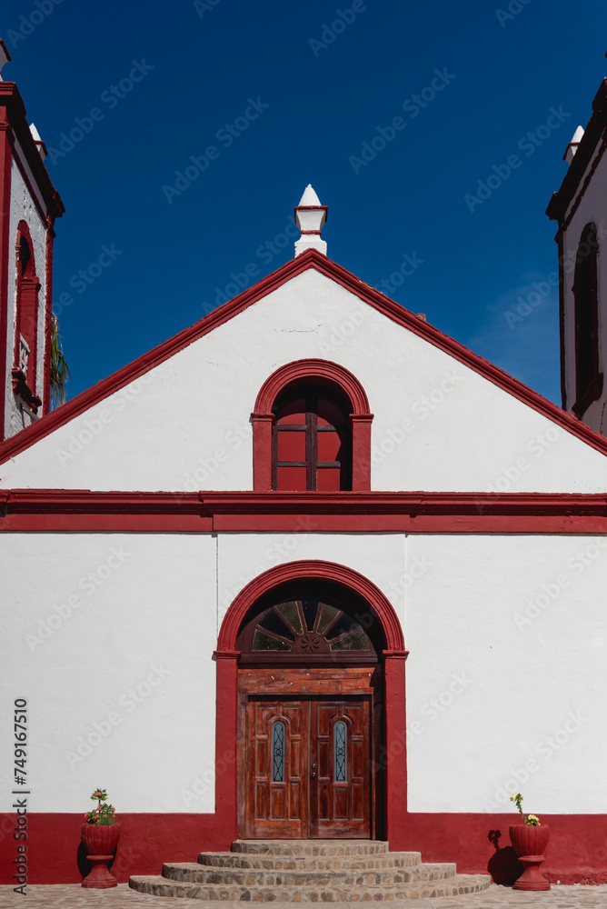 Fototapeta premium The church of Our Lady of Guadalupe began its construction in 1857 -in the 19th century- after the deposits of silver and gold were discovered in the town of El Triunfo in Baja California Sur, Mexico